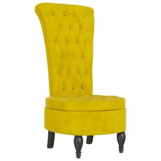 vidaXL Sill&oacute;n De Respaldo Alto Con Botones Terciopelo Amarillo Vidaxl
