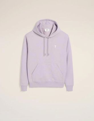 Ami Mens Ami Paris Logo Hoodie Lilac - Purple - Size: 44