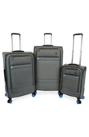Original Penguin Havenport XL 3-Piece Softside Luggage Set in Grey Crosshatch/Blue at Nordstrom Rack
