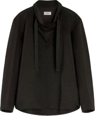 Christophe Lemaire Blusa a collo alto con coulisse - Marrone