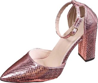 Generic Elegant Pointed Toe Strappy Heel Wedding Party Formal Dress, pink, 2/2.5 UK