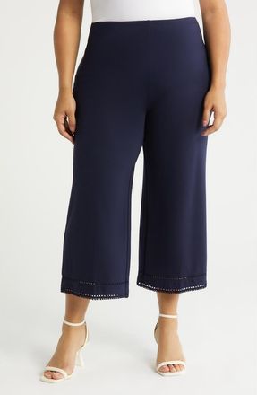 Lyss&eacute; Sienna Ponte Wide Leg Crop Pants in True Navy at Nordstrom, Size 3X