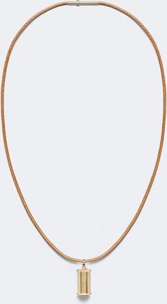 Marie Lichtenberg Collar con colgante Weight Baby de oro de 18 ct y piel