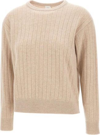 Eleventy Truien & Vesten, Dames, Beige, S, Wol, Trui met ronde hals