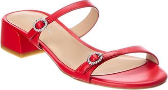 Stuart Weitzman Ginger Xtal Block 35 Leather Sandal