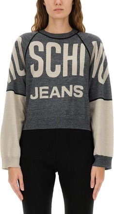 Moschino Cropped Jersey With Inlaid Logo