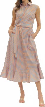Entro Amalfi Tide Midi Dress In Orange