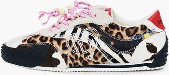 Desigual Patchwork - Sneakers nere con stampa animalier-Nero