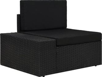 vidaXL Vidaxl - Sof&aacute; Seccional Esquina Reposabrazos Derecho Rat&aacute;n Pe Negro