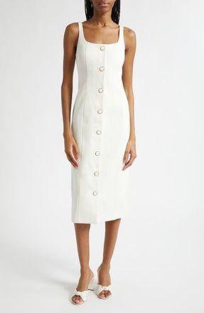 Veronica Beard Liana Stretch Cotton Dress in Dove at Nordstrom, Size 10