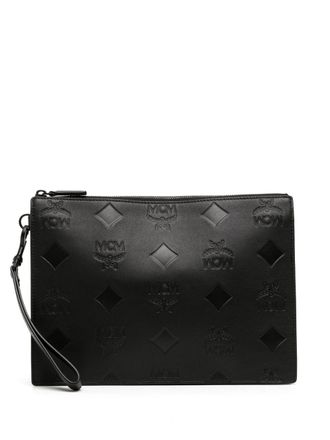 MCM Clutch Aren con monogramma - Nero