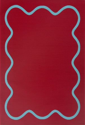 Nazar Rugs Alfombra para interior/exterior de cuadros burdeos 160x230 cm