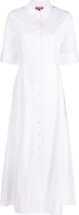 Staud Joan button-down shirt dress - women - Spandex/Elastane/Cotton - 4 - White
