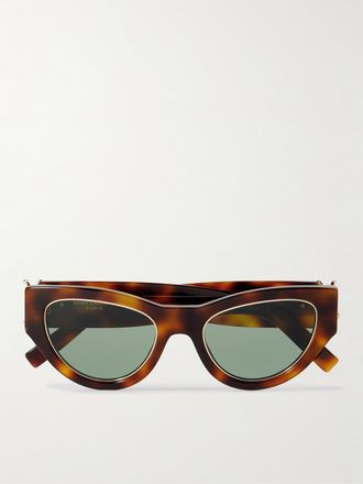 Saint Laurent Eyewear Occhiali Da Sole In Acetato Tartarugato Con Montatura Cat-eye