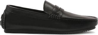 Kazar Zwarte mocassins met hiel-overlay - Heren - Loafers - Zwart - 41 EU - Leer - Schoenen