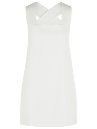 Khaite Mella Dress In White Acetate And Viscose