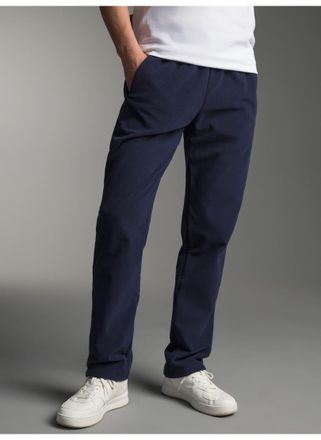 Trigema Jerseyhose TRIGEMA TRIGEMA Fleece Freizeithose, Herren, Gr. XXL, US-Gr&ouml;ssen, blau (navy), Fleece, 100% Polyester, Hosen Jerseyhose