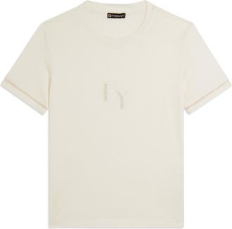 Freddy T-shirt Girocollo con Ricamo Traforato del Logo