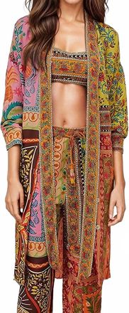 Farm Rio Mixed Scarves Chemise In Multi