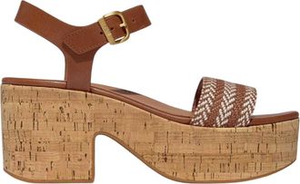 FitFlop Dames Leren Platform Sandalen (Tan)