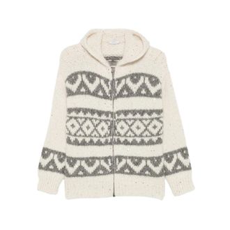 PESERICO Cardigan met pailletten van alpacamix - Dames - Truien - Veelkleurig - Maat: XS Katoen