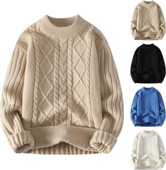 Generic Knitted Jumper Womens Chunky Mesh Oversize Long Sleeve Shirt Womens Cotton Loose Womens Pullover Long Sleeve Black Womens Jumper Winter Jumper Large S