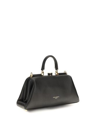 Dolce & Gabbana Grandma Lambskin Leather Top Handle Bag - Black