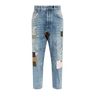 Dsquared2 Straight Jeans, male, Blue, Size: 2XL Medium Wash Kawaii Jeans
