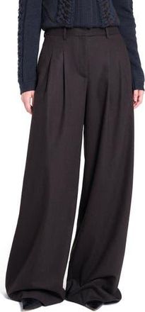 TWP Avery Stretch Wool Wide Leg Pants in Chocolate at Nordstrom Rack, Size 6