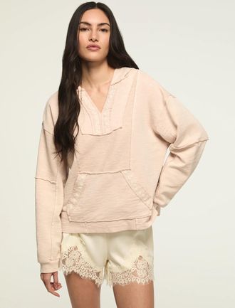 Lucky Brand Womens Embroidered Baja Hoodie