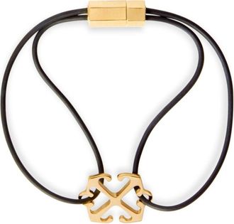 Off-white Arrow cord bracelet - women - Rubber/Brass - L - Gold