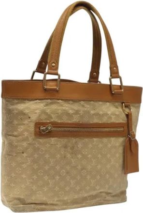Louis Vuitton Tweedehands Canvas Louis Vuitton tassen - Dames - Vintage Shopper - Beige - ONE Size - Leer - Vintage