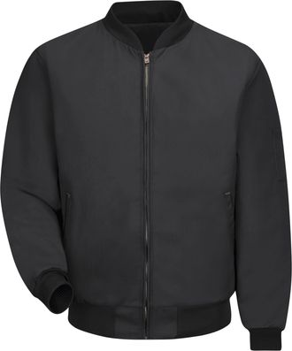 Red Kap Mens Solid Team Jacket, Black, Large