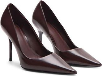 Mango Pointed Toe Pump in Chocolate at Nordstrom, Size 7.5Us