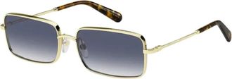 Marc Jacobs Gouden Montuur Blauwe Lens Zonnebril - Dames - Zonnebrillen - Geel - 58 MM - Accessoires