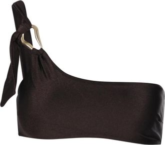 Zimmermann Sleeveless Tops, female, Brown, Size: L Chocolate Trim Bikini Top