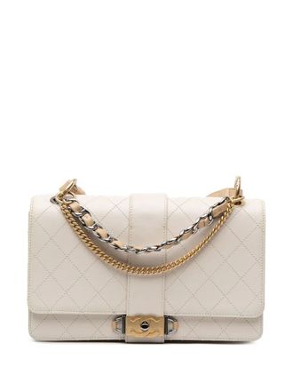Chanel 2018-2019 CC Stitched Calfskin Chain Flap satchel - women - Calf Leather - One Size - White