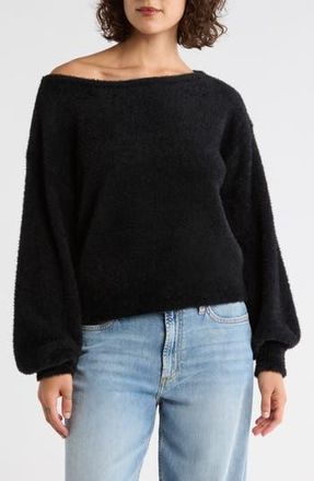 Abound Eyelash Knit Off-the-Shoulder Sweater in Black at Nordstrom Rack, Size X-Large
