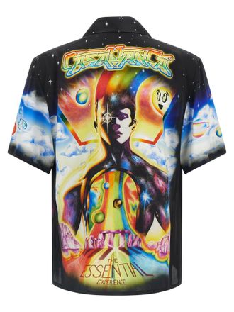 Casablanca Cosmic Print Silk Twill Shirt - Black