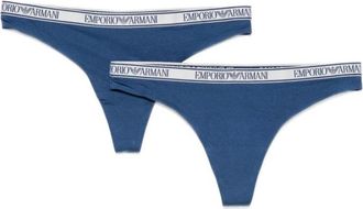 Emporio Armani 2-Pack String - Dames - Onderbroek - Blauw - XL - Katoen - Ondergoed