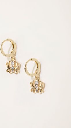 Fat Face FatFace Gold Tone Halloween Spider Huggie Hoop Earrings