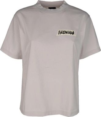 Balenciaga Medium Fit T-Shirt - Dames - T-shirts - Grijs - M - Katoen - Tops