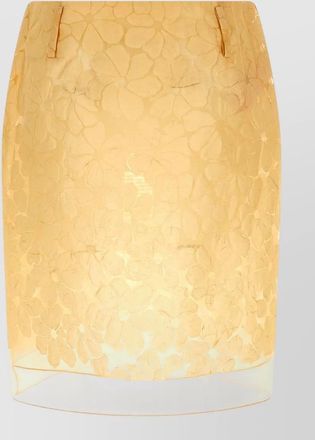 Marni floral semi-transparent straight skirt