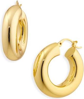 Argento Vivo Chunky Tubular Hoop Earrings in Gold at Nordstrom Rack