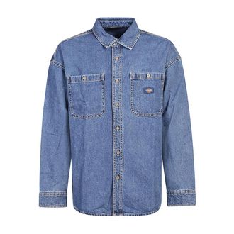 Dickies Stijlvolle Logo Denim Overhemd voor Heren - Heren - Spijkeroverhemden - Blauw - M - Denim - Overhemden