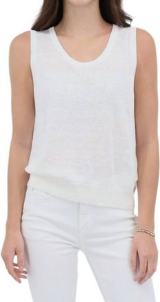 Kinross Cashmere Linen Tank In White