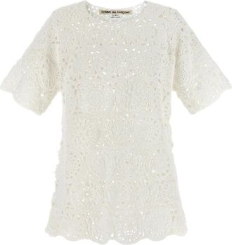 Comme Des Gar&ccedil;ons Macram&eacute; T-shirt - Dames - T-shirts - Wit - M - Katoen - Tops