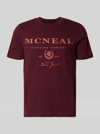 Mc Neal T-Shirt mit Label-Print und Rundhalsausschnitt in Dunkelrot, Gr&ouml;&szlig;e XXXL