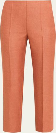 Giorgio Armani Button-Hem Straight-Leg Ankle Trousers