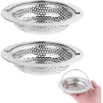 OEM Juego De 2 Coladores Para Fregadero De Cocina, Colador De Desag&uuml;e De Acero Inoxidable Con Asa Elevable, Colador De Desag&uuml;e De 8 Cm, Colador Para Frega